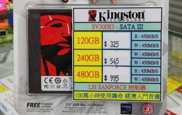 名牌都劈！Kingston480GBSSD跌破千元