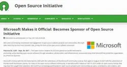 微软更进一步拥抱开源，成为开放源代码促进会顶级赞助者