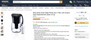 Brita智慧滤水壶结合AmazonDash补给服务，透过Wi-Fi自动更新滤芯订单