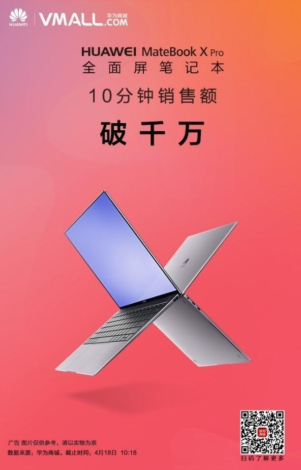 华为MateBookXPro首销一战成名全球口碑爆棚