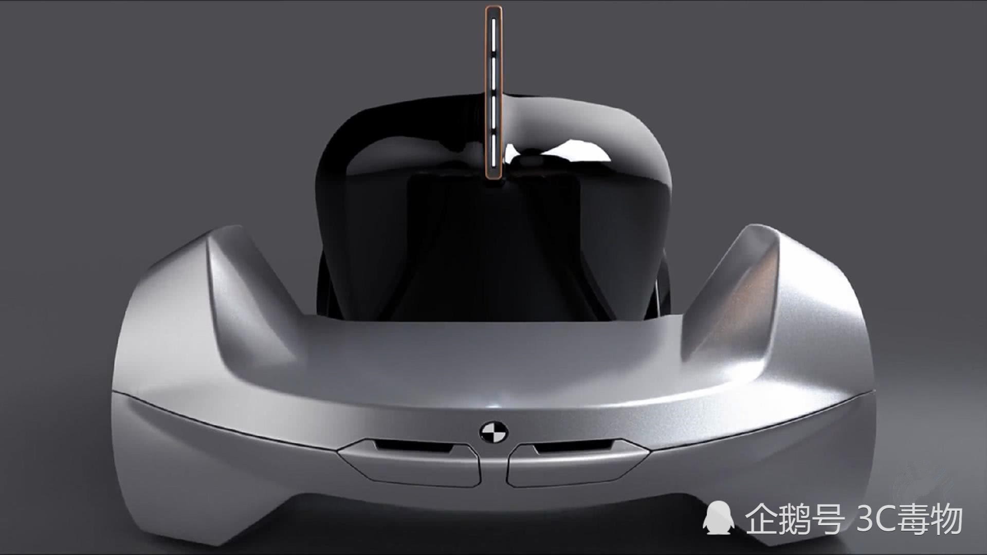 宝马概念车渲染图：无人驾驶自动充电玻璃车身可自动变色