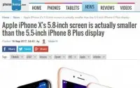 外媒计算：iPhoneX有效显示面积低于8Plus？