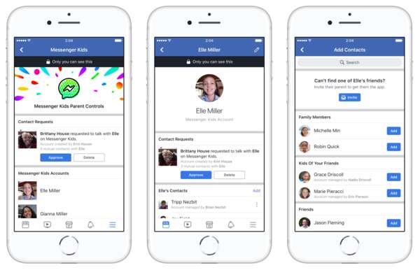 Facebook在美国推出MessengerKids预览版，让家长能控管小朋友的网络聊天对象