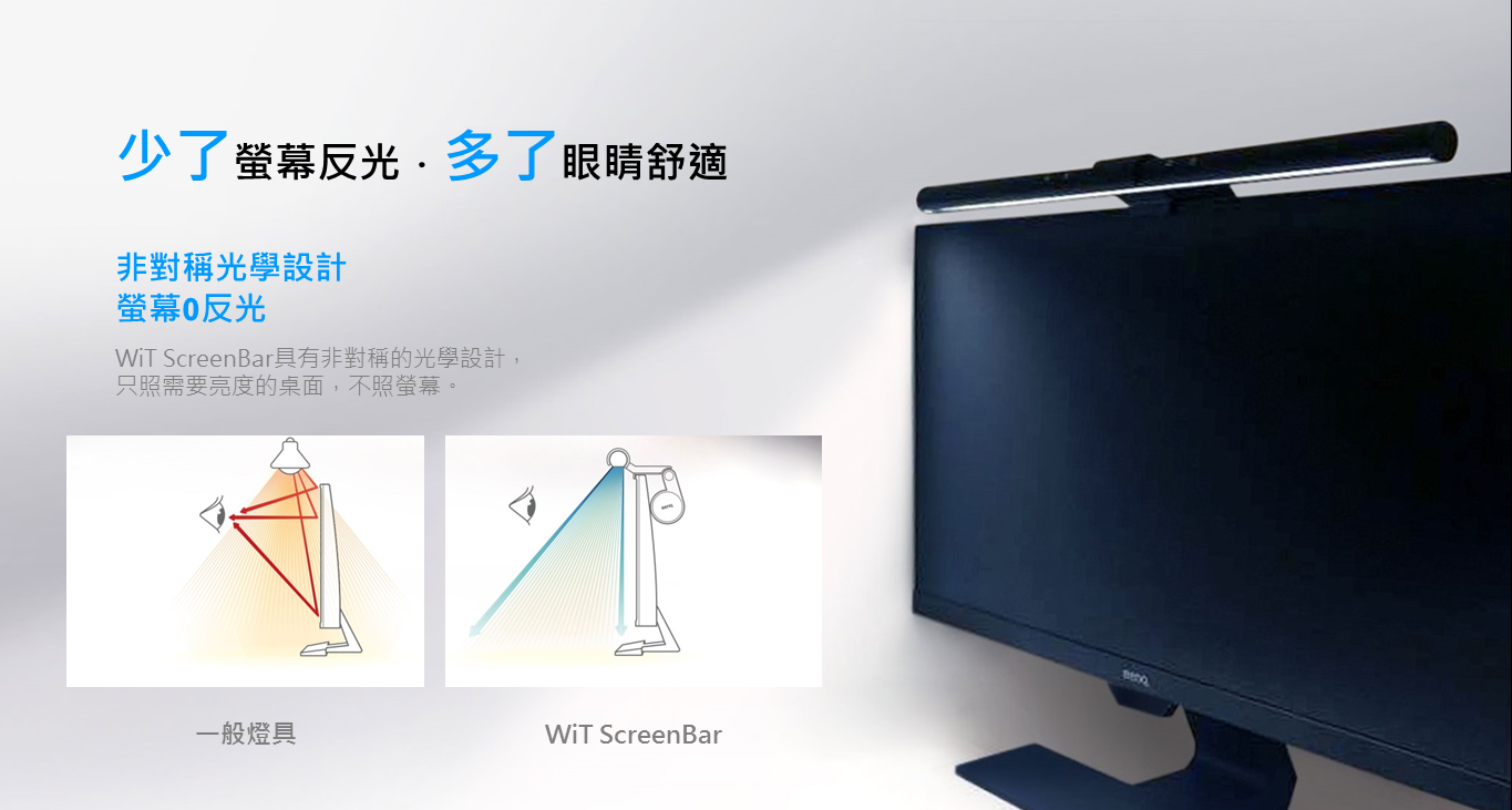 可与屏幕结合的桌面灯，BenQ推出WiTScreenBar智慧挂灯