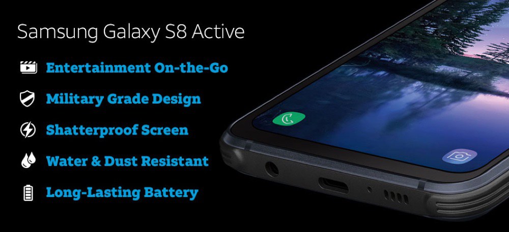 GalaxyS8Active美国AT&T独卖强化防护功能取消曲面屏幕设计