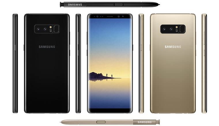 SamsungGalaxyNote8黑、金双色渲染图曝光无边际屏幕超抢眼