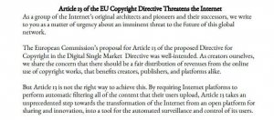 欧盟新著作权法即将投票表决，逾70位网络专家发联合声明作最后一搏