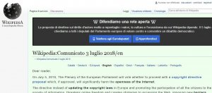 意大利维基百科以全版声明抗议欧盟著作权法