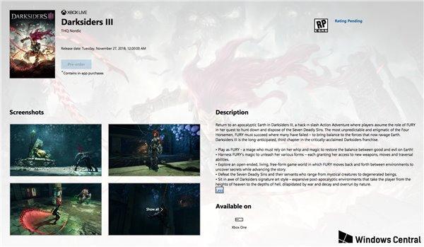Win10商店立功：《暗黑血统3》上市日期泄露