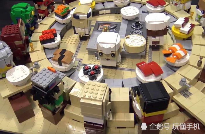 乐高LEGO粉丝制作Q版旋转寿司店 全部DIY