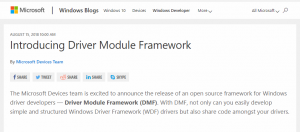 微软开源驱动程式模组框架DMF，驱动程式开发更快更好维护