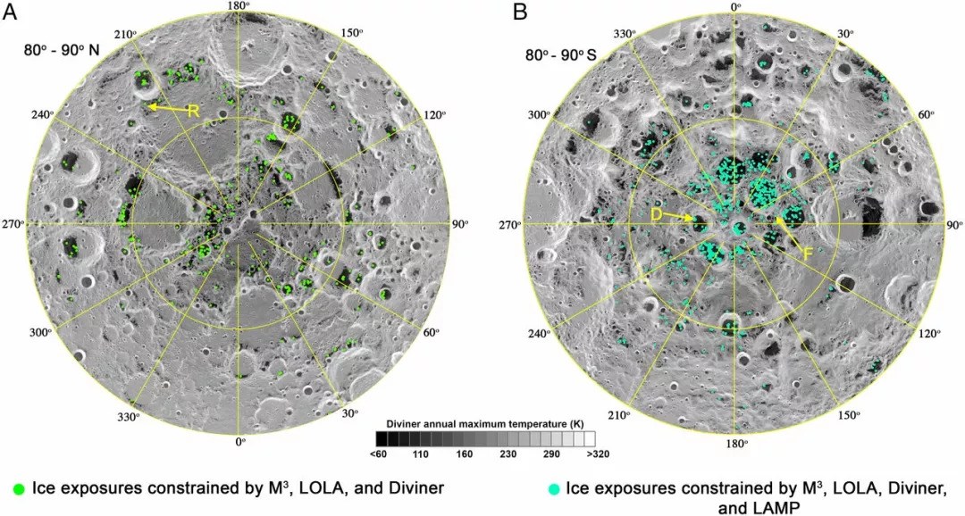 月球两极首次发现水冰存在的直接证据