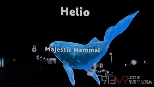 在MagicLeap的Helio浏览器上观看AR鲸鱼