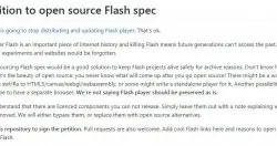 Adobe才宣布将终止支援Flash，用户请愿盼能开源
