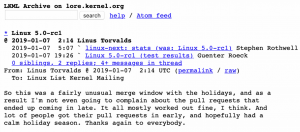 Linux版本号从4.21直跳5.0，Linux之父LinusTorvalds：指头数完了