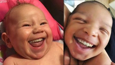 家庭摄影师恶搞 BB 相：初生婴笑口长牙！