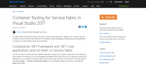 Visual Studio 2017容器工具包支援Azure Service Fabric，容器环境内直接进行除错