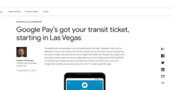 Google Pay推行动票券，靠手机就能哔验票，首站进军拉斯维加斯大众运输系统