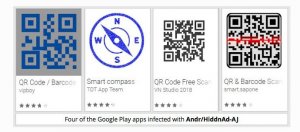 广告程式伪装成7款条码扫描器、指南针app登上Google Play，已有50万次下载