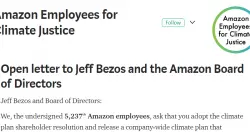 Amazon员工连署要求贝佐斯积极因应全球气候问题