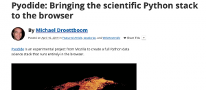 Mozilla推出浏览器Python直译器，提供完整资料科学主流套件