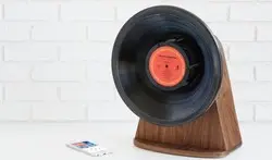 用黑胶唱片当作喇叭 Vintage Vinyl蓝牙喇叭无线播放手机中的音乐
