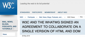 W3C与WHATWG将合作制定单一版本的HTML和DOM规范