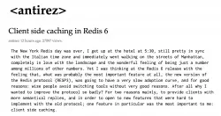 Redis 6将使用全新协定RESP3提供客户端快取功能