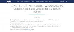 欧盟回心转意，住在英国的欧盟民众在脱欧后还是能持有.eu网址