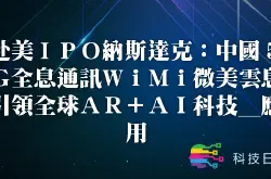 赴美IPO纳斯达克：中国5G全息通讯WiMi微美云息引领全球AR+AI科技_应用
