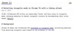 Google修完漏洞，但网站仍可用档案系统API侦测出Chrome无痕模式