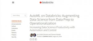 Databricks释出AutoML工具，自动化机器学习工作管线