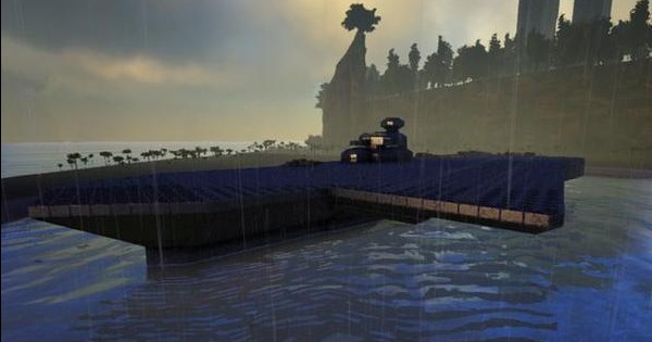《方舟生存进化》玩家打造的最大航母完工 却存在一个致命硬伤