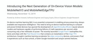 Google发布最新装置上机器学习模型MobileNetV3和MobileNetEdgeTPU
