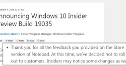 记事本不独立了，将再回归Windows 10