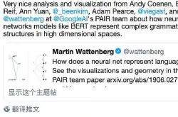 Jeff Dean强推：视觉化Bert网络 发掘语言、语法树与几何学