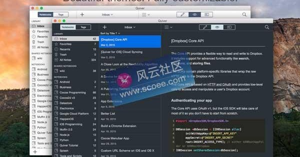 适合程序员的程式码笔记软件Quiver 3.2.6 for Mac