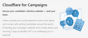 Cloudflare将替美国小型政治活动提供免费的安全服务