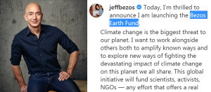 Amazon创办人贝佐斯准备设立Bezos Earth Fund以对抗气候变迁