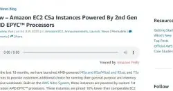 AWS发布最新使用AMD EPYC处理器的EC2执行个体C5a