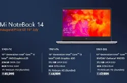 小米 Mi NoteBook 印度发布：十代 i7+ MX 350