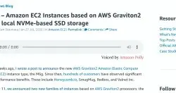 AWS为多款Graviton 2执行个体加入NVMe SSD支援