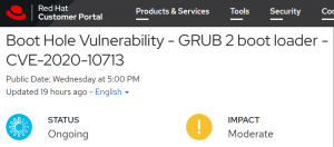 Linux发行商针对Grub2的BootHole漏洞释出首波修补却出师不利，一度造成系统无法重开、云端服务当机