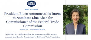 拜登提名反科技垄断的Lina Khan担任FTC委员