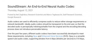 Google应用神经网络开发音讯编码器，不只压缩音讯还能抑制噪音